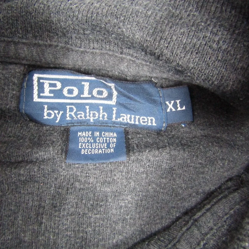 Polo Ralph Lauren Sweater Mens XL Gray Half Zip Pullover Embroidered Pony Cotton